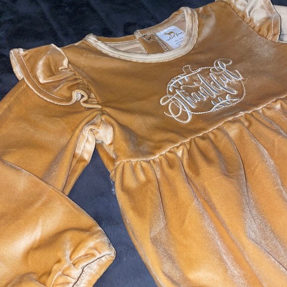 18/24 m Velvet Fawn Velvety Thanksgiving Thankful Super Soft Bubble Romper - Picture 3 of 10
